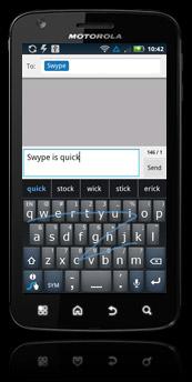 Motorola Atrix i Swype tastatura Motorola Atrix i Swype tastatura