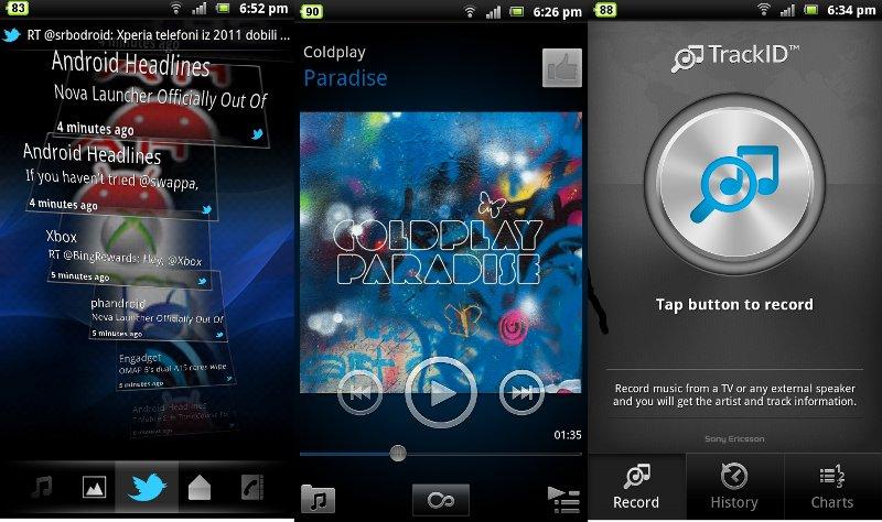 Xperia neo V interface Xperia neo V interface