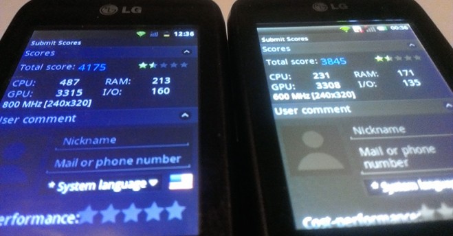 antutu rezultat c660 LG