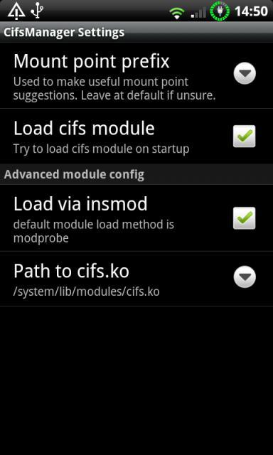 cifsmanager settings
