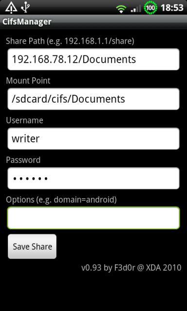 cifsmanager share-details