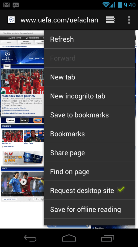 Android ICS browser Android ICS browser