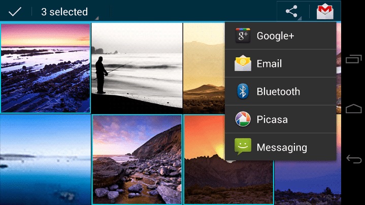 Android ICS gallery share