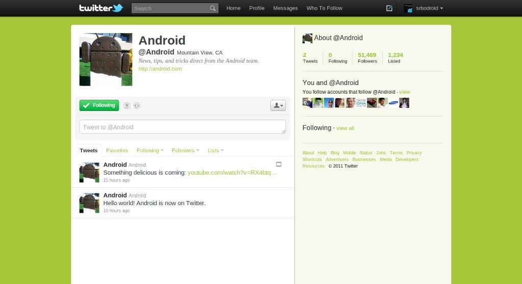 Android Twitter nalog