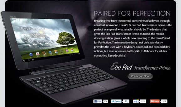asus transformer prime