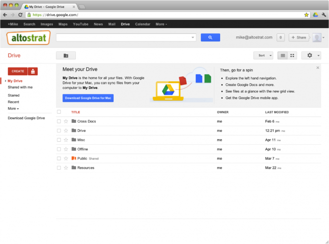 gdrive web interfejs
