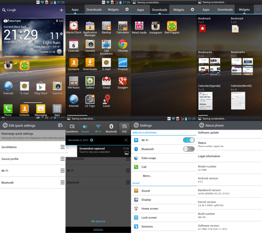 Screenshots LG Optimus 4X HD