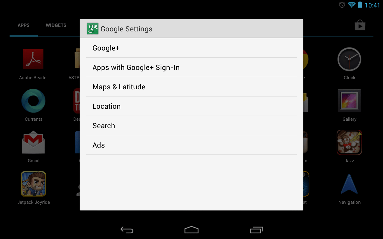 Google+ logovanje i nova settings aplikacija