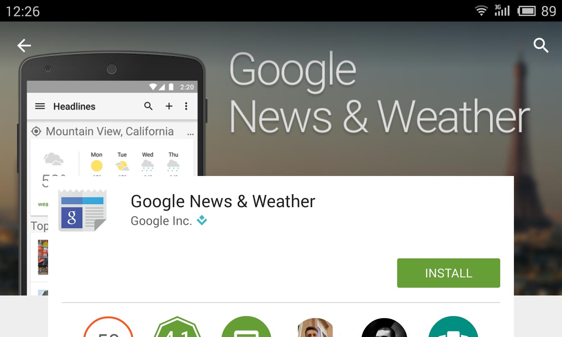 Google Vesti i Vreme v2.3 -  obaveštenje o najnovijim vestima i preporuke