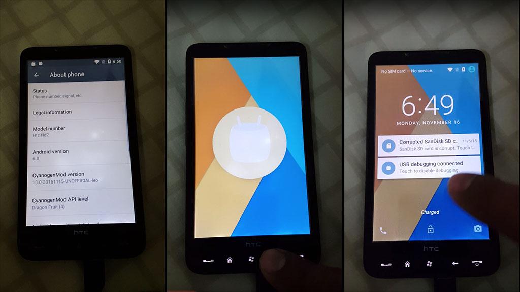 Android 6.0 portovan na HTC HD2