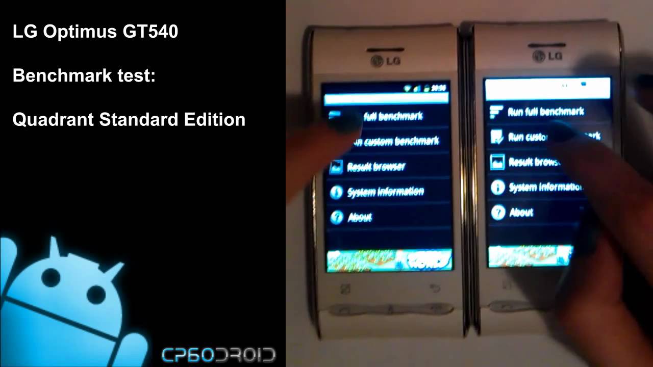 YouTube: Test: Eclair VS Gingerbread na LG Optimus GT540
