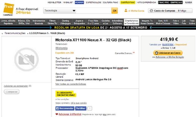 Motorola XT1100 Nexus X Leak